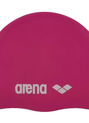 Шапочка для плавания детская arena classic silicone jr (91670-091) силикон, 6-7 лет,фуксия