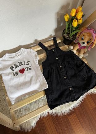 Сарафан та футболка від zara 🖤 розмір- 104 (3-4 р) стан- чудовий