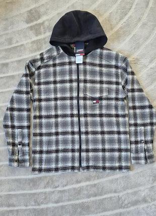 🆕 Tommy jeans overshirt fit с капюшоном - новая, с бирками! мужская рубашка-куртка размер s