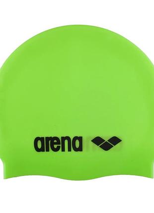 Шапочка для плавания arena classic silicone (91662-065) силиконовая,салатовый