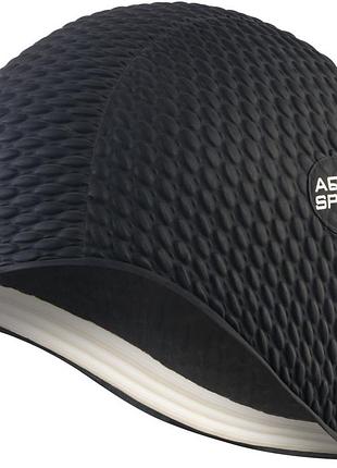 Шапочка для плавания aqua speed bombastic, для длинных волос, латексна, черная, универсальный размер osfm (104-07)