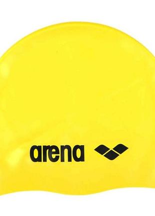 Шапочка для плавания детская arena classic silicone jr (91670-035) силикон, 6-7 лет,желтый