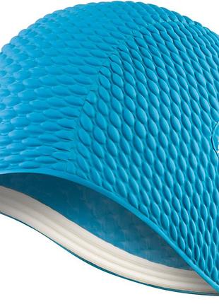 Шапочка для плавания aqua speed bombastic, для длинных волос, латексна, голубая, универсальный размер osfm (104-01)