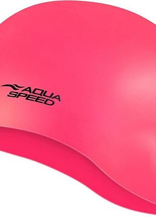 Шапочка для плавання aqua speed mono, силіконова, рожева, універсальний розмір osfm (111-03)