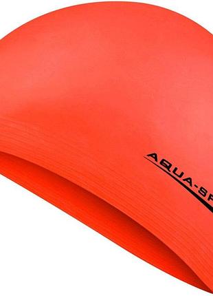 Шапочка для плавання aqua speed soft latex, латексна, помаранчева, універсальний розмір osfm (122-75)