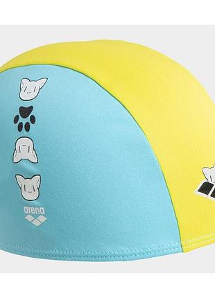 Шапочка для плавания детская arena friends kids polyester cap (003994-310) полиэстер, 2-5 лет голубо-желтый