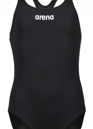 Купальник для девочек arena team swim pro solid l (upf 50+) 128 см черный (005755-550-128)