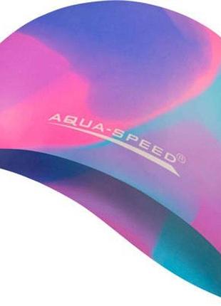 Шапочка для плавання aqua speed bunt, силіконова, різнокольорова, універсальний розмір osfm (113-45)