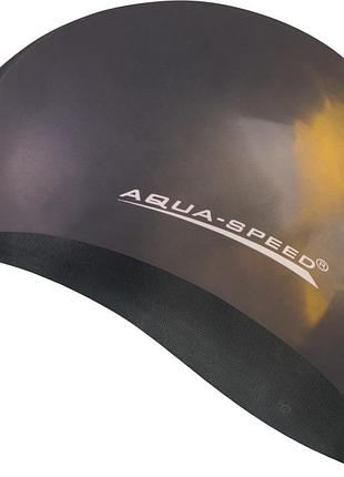 Шапочка для плавання aqua speed bunt, силіконова, різнокольорова, універсальний розмір osfm (113-61)