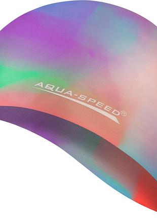 Шапочка для плавання aqua speed bunt, силіконова, різнокольорова, універсальний розмір osfm (113-51)
