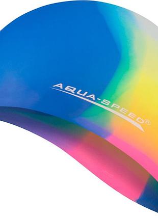 Шапочка для плавання aqua speed bunt, силіконова, різнокольорова, універсальний розмір osfm (113-67)