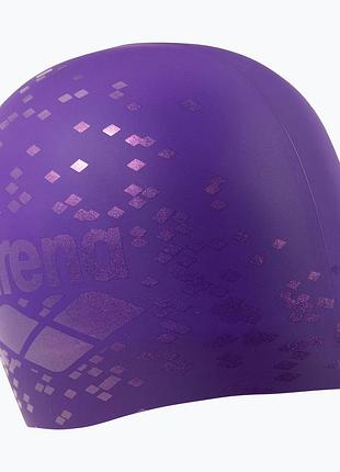 Шапочка для плавания arena shine cap (009386-200) силикон, для тренировок и соревнований,violet/plum