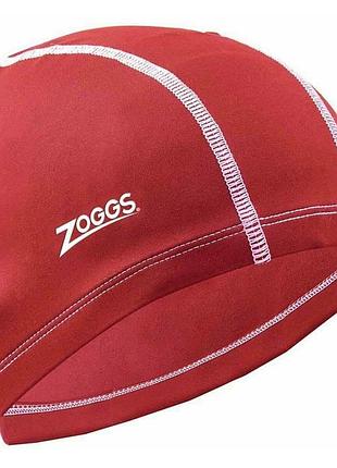 Шапочка для плавання zoggs, доросла, з поліестеру, червона, універсальний розмір osfm (465035.rd)