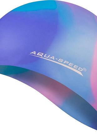 Шапочка для плавання aqua speed bunt, силіконова, різнокольорова, універсальний розмір osfm (113-43)