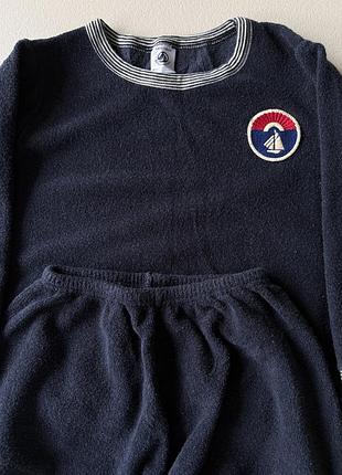 Піжама petit bateau, тепла, махрова, темно синя, р.116, стан ідеальний.