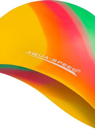 Шапочка для плавання aqua speed bunt, силіконова, різнокольорова, універсальний розмір osfm (113-49)