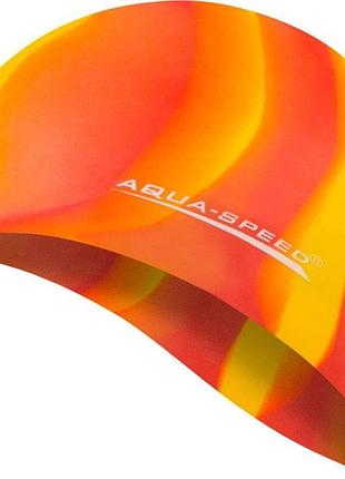 Шапочка для плавання aqua speed bunt, силіконова, різнокольорова, універсальний розмір osfm (113-59)