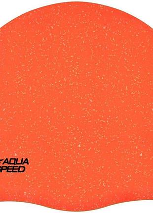 Шапочка для плавания aqua speed reco, силиконовая, оранжевая, универсальный размер osfm (237-75)