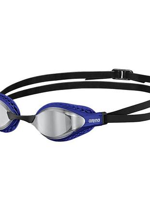Очки для плавания arena air-speed mirror (003151-103) uv-защита черно-синий