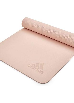 Коврик для фитнеса и йоги adidas, противоскользящий, tpe, 176×61×0.5 см, бежевый (adyg-10300pt)