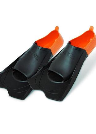 Ласты для плавания zoggs eco short blade rubber тренировочные короткие силиконовые 37-38 черно-оранжевый (465220.bkor.4-5)