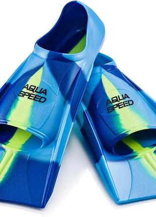 Ласти для плавання aqua speed training fins короткі тренувальні,для басейну, снорклінгу синьо-блакитний 31-32 (137-82-31-32)