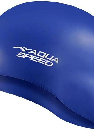 Шапочка для плавання aqua speed mono, силіконова, синя, універсальний розмір osfm (111-01)