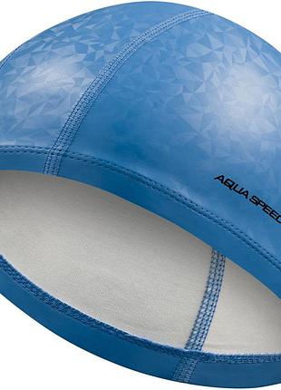 Шапочка для плавання aqua speed flux, доросла, з поліуретану, синя, універсальний розмір osfm (143-01)