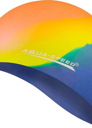 Шапочка для плавання aqua speed bunt, силіконова, різнокольорова, універсальний розмір osfm (113-48)