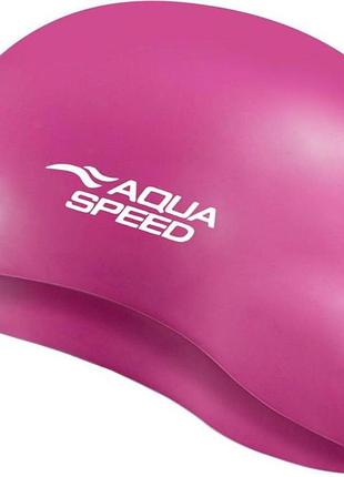 Шапочка для плавання aqua speed mono, силіконова, рожева, універсальний розмір osfm (111-29)