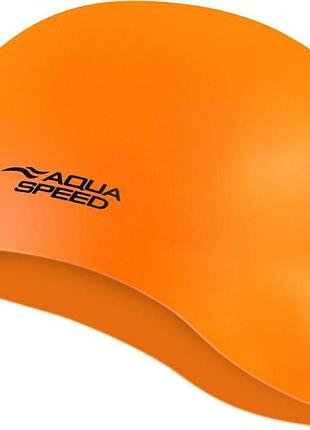 Шапочка для плавання aqua speed mono, силіконова, помаранчева, універсальний розмір osfm (111-75)