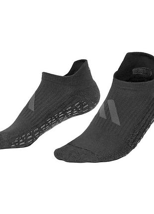 Носки для йоги studio socks, размер s/m 35-39, нескользящие носки для йоги, пилатеса и танцев, черные (adsk-10000bk)