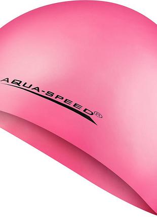 Шапочка для плавання aqua speed mega, силіконова, рожева, універсальний розмір osfm (100-03)