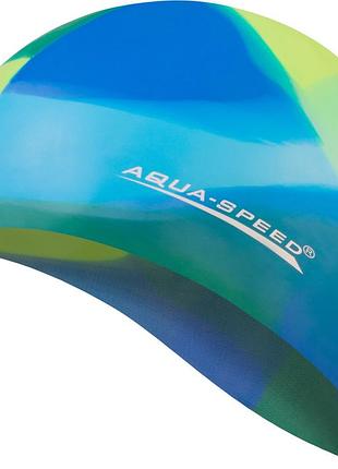 Шапочка для плавання aqua speed bunt, силіконова, різнокольорова, універсальний розмір osfm (113-94)
