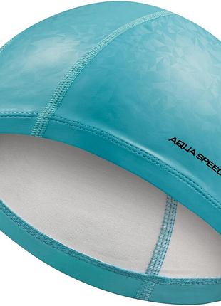 Шапочка для плавання aqua speed flux, доросла, з поліуретану, блакитна, універсальний розмір osfm (143-02)