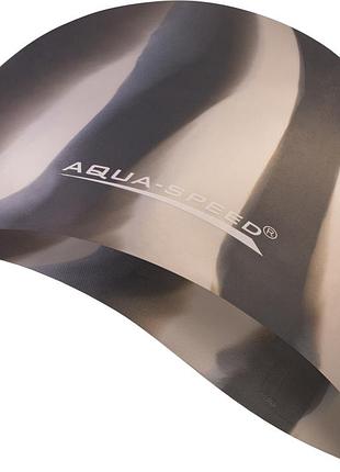 Шапочка для плавання aqua speed bunt, силіконова, різнокольорова, універсальний розмір osfm (113-56)