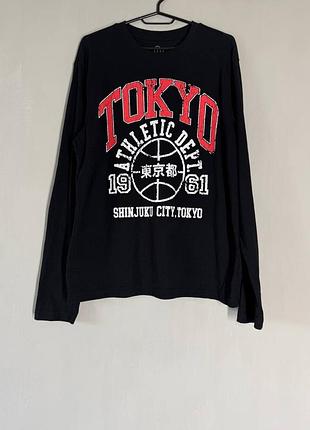 Стильный мужской черный лонгслив original use tokyo m