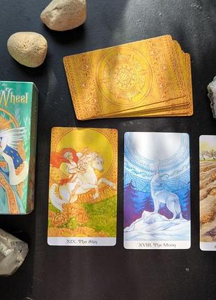 Карти таро tarot of the golden wheel (таро золотого колеса) — колода-талісман у слов'янському стилі
(78 карт, 10.5х6.2 см, з інструкцією)