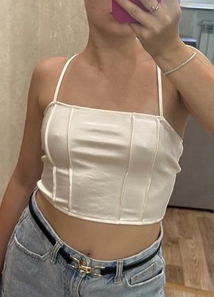 Атласна жіноча майка-корсет бренду h&m