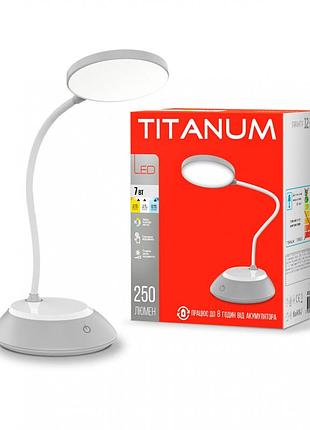 Настольная led лампа с аккумулятором titanum tltf-022g 7w серая