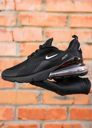 Nike air max 270 black чёрные летние кроссовки найк эир макс 270 nike air max, кросівки найк 270 чорні