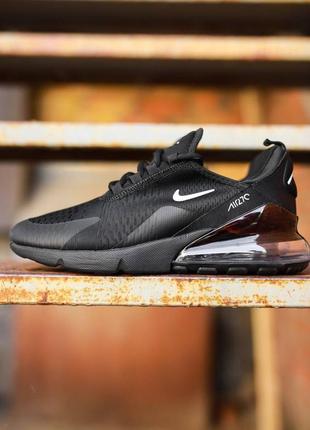 Nike air max 270 black чёрные летние кроссовки найк эир макс 270 nike air max, кросівки найк 270 чорні2 фото