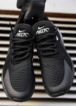 Nike air max 270 black чёрные летние кроссовки найк эир макс 270 nike air max, кросівки найк 270 чорні3 фото