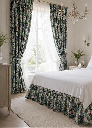 Laura ashley вінтажний комплект для спальні штори велике простирадло квітковий принт гортензії стиль села прованс шеббі-шик кантрі англійський котедж