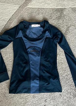 Лонгслів adidas by stella mccartney темно-синього кольору