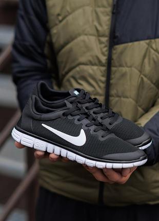 Кроссовки nike free run 3.0 v2 black white