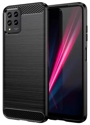 Защитный чехол-бампер carbon fiber для revvl 7 pro 5g black