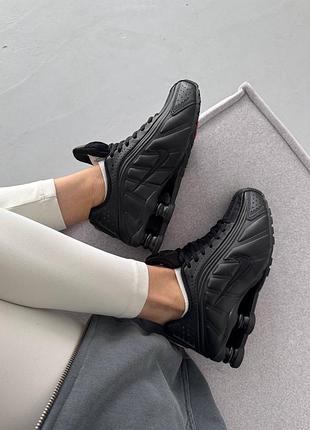 Кросівки жіночі nike shox r4 | full black premium