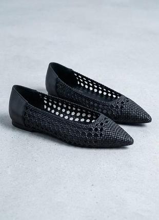 Туфли женские черные без каблука р. 36-41