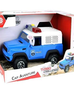 Іграшкова поліцейська машина turbo challenge cap aventure зі світлом, звуком і фрикційним механізмом